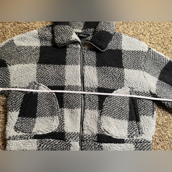 Plaid Fuzzy Jacket - Picture 3 of 8